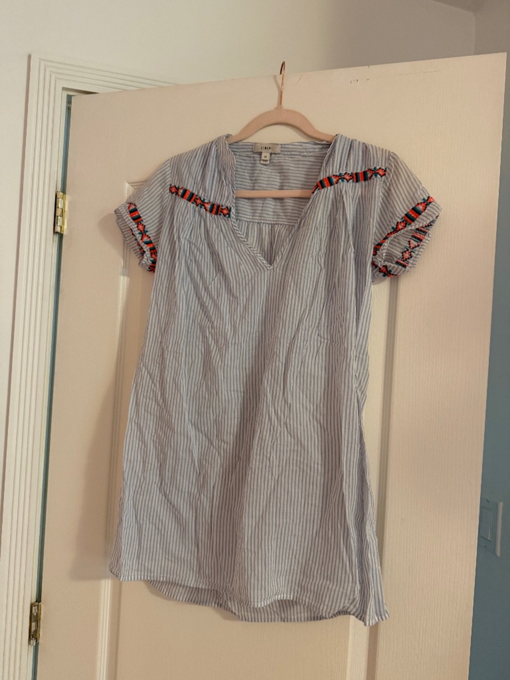 Striped bathing suit coverup